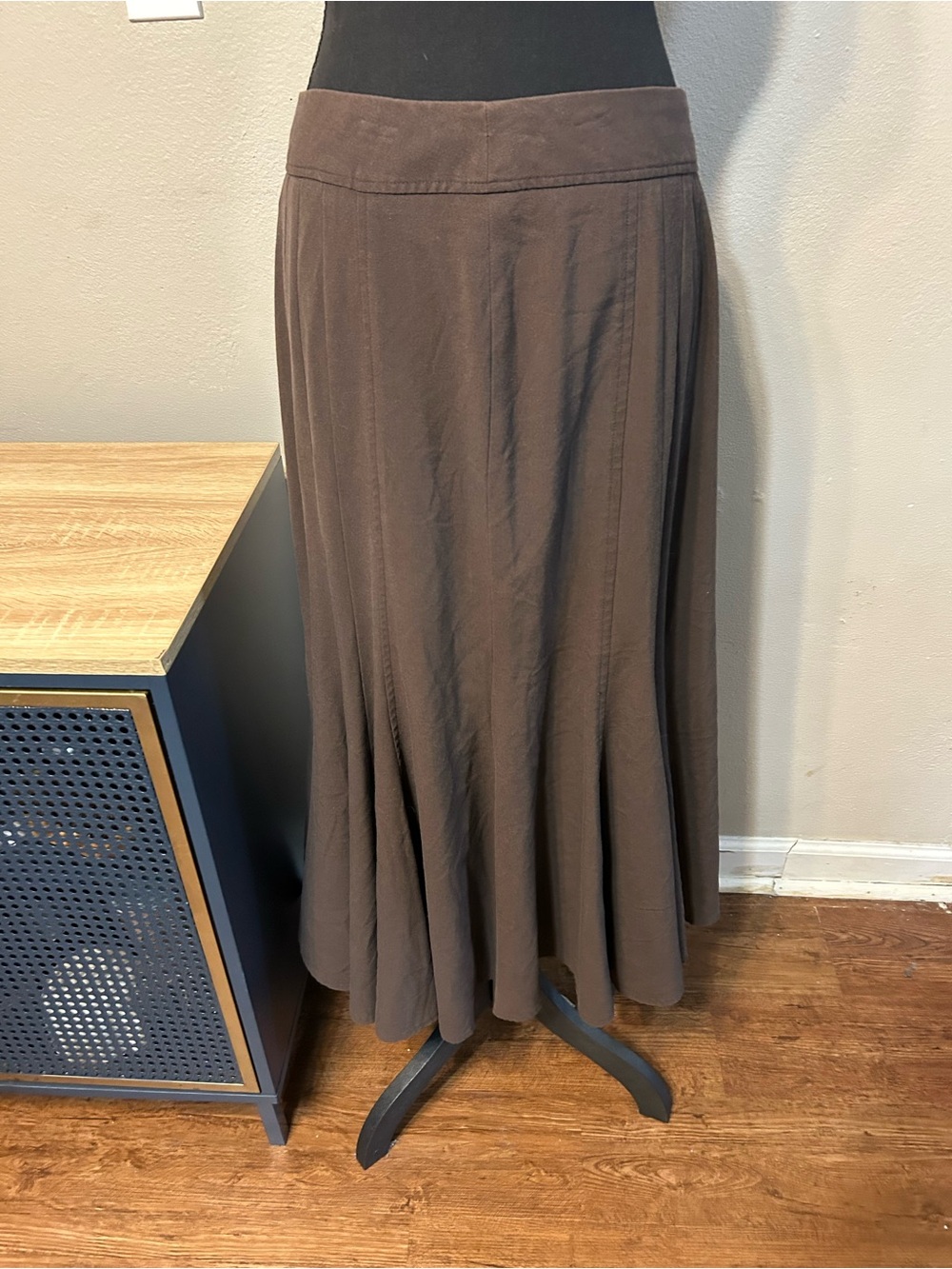 Dalia Size 8 Brown Long Maxi Skirt Flared Gored Boho Stretch Women’s
